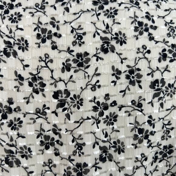 Madewell Women's Peplum Blouse Black and White Ditsy Floral Print Airy Size XL - Picture 10 of 16